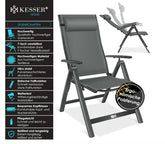 Tuinstoelen verstelbaar - Ligstoel - Set van 2 - Antraciet - KESSER®